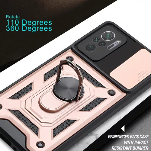 Techsuit - CamShield ütésálló tok - Xiaomi Redmi Note 10 4G / Note 10S / Poco M5s - Fekete