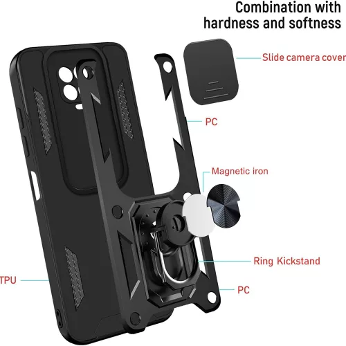 Techsuit - CamShield ütésálló tok - Xiaomi Redmi 9C / Redmi 9C NFC - Fekete