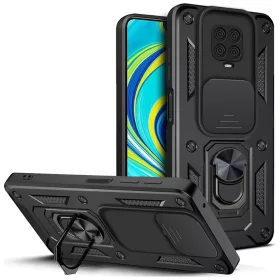   Techsuit - CamShield ütésálló tok - Xiaomi Redmi Note 9S / Note 9 Pro / Note 9 Pro Max - Fekete