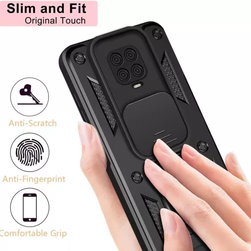 Techsuit - CamShield ütésálló tok - Xiaomi Redmi Note 9S / Note 9 Pro / Note 9 Pro Max - Fekete