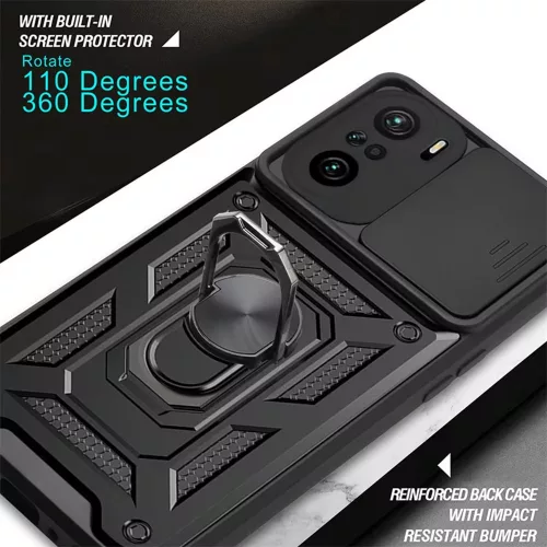 Techsuit - CamShield ütésálló tok - Xiaomi Mi 11i / Poco F3 - Fekete