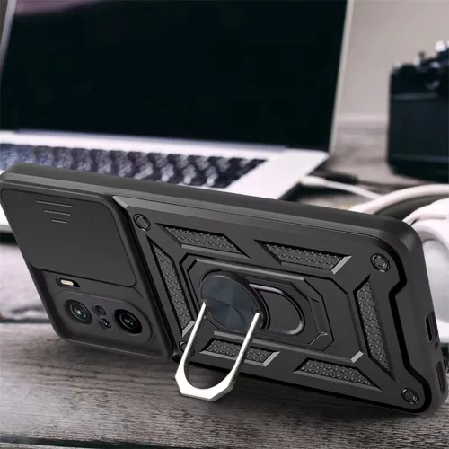 Techsuit - CamShield ütésálló tok - Xiaomi Mi 11i / Poco F3 - Fekete