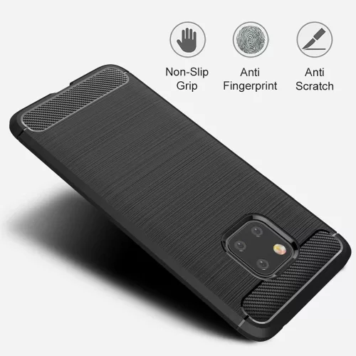 Techsuit - Carbon szilikon tok - Huawei Mate 20 Pro - Fekete