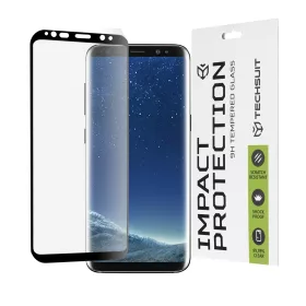   Techsuit - 111D Full Cover / Full Glue Glass / 3D Curved Screen - Samsung Galaxy S8 - Black