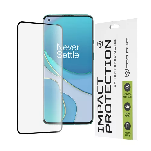 Techsuit - 111D Full Cover / Full Glue üvegfólia - OnePlus 8T - Fekete széllel