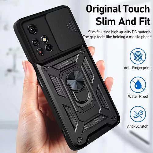 Techsuit - CamShield ütésálló tok - Xiaomi Redmi 10 2021 / Redmi 10 2022 - Fekete