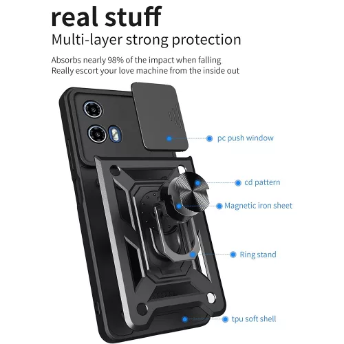 Techsuit - CamShield ütésálló tok - Motorola Moto G31 / Moto G41 - Fekete