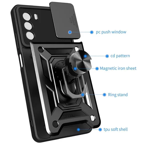 Techsuit - CamShield ütésálló tok - Motorola Moto G62 5G - Fekete