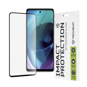   Techsuit - 111D Full Cover / Full Glue Glass - Motorola Moto G51 5G - Black