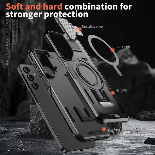 Techsuit - Camvault MagSafe ütésálló tok - Samsung Galaxy A15 4G / A15 5G - Fekete