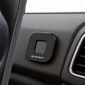   Techsuit - Phone Holder Tiny Series (HOLD210) - Dashboard Mágneses tapadás, Multipurpose Use, Quadrilateral, 2 Metal Plates - Black