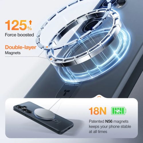 Torras - Ostand MagSafe Series tok - Samsung Galaxy S25 - Fekete