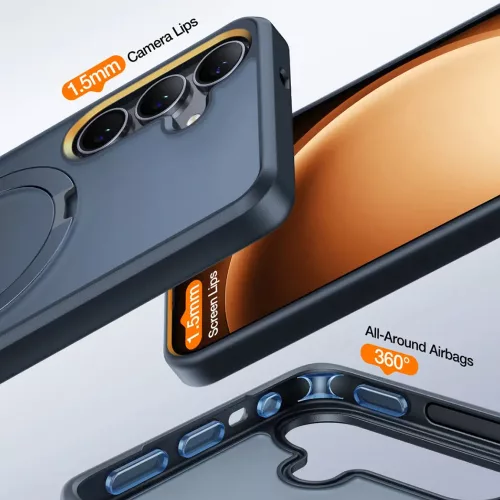 Torras - Ostand MagSafe Series tok - Samsung Galaxy S25 Plus - Fekete