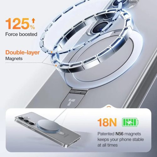 Torras - Ostand MagSafe Series tok - Samsung Galaxy S25 Plus - Átlátszó