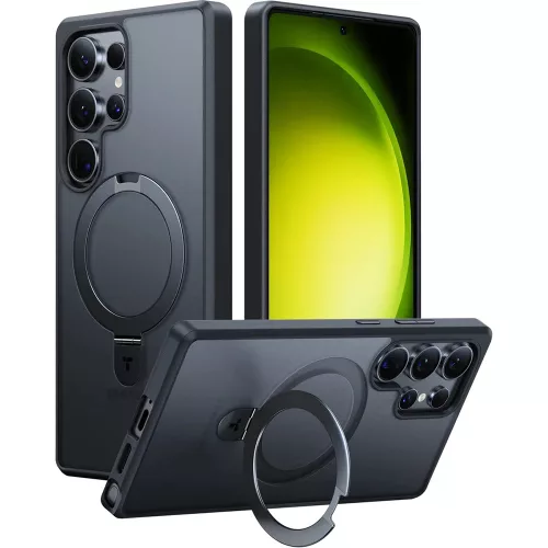 Torras - Ostand MagSafe Series tok - Samsung Galaxy S25 Ultra - Fekete
