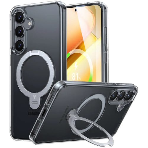 Torras - Ostand Spin MagSafe Series tok - Samsung Galaxy S25 Plus - Átlátszó