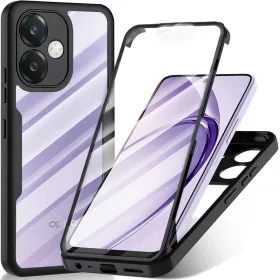   Techsuit - ColorVerse 360 tok kijelzővédővel - Oppo A40 4G / A60 5G - Fekete