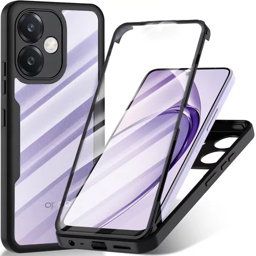 Techsuit - ColorVerse 360 tok kijelzővédővel - Oppo A40 4G / A60 5G - Fekete