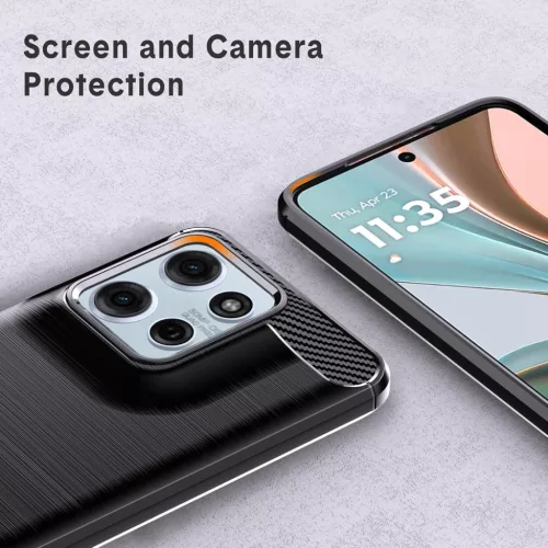 Techsuit - Carbon szilikon tok - Motorola Moto G15 / G15 Power / G17 / G17 Power - Fekete