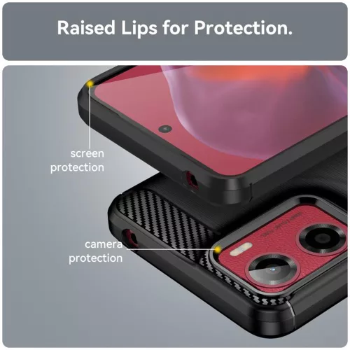 Techsuit - Carbon szilikon tok - Motorola Moto G05 / E15 - Fekete