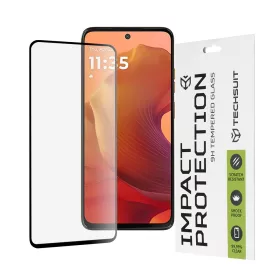   Techsuit - 111D Full Cover / Full Glue Glass - Motorola Moto G15 / G15 Power / G17 / G17 Power - Black