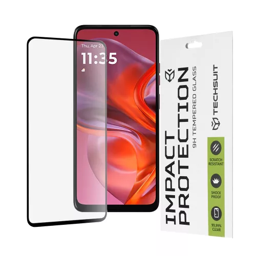 Techsuit - 111D Full Cover / Full Glue üvegfólia - Motorola Moto G05 / E15 - Fekete széllel