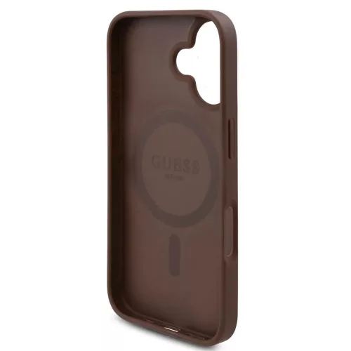 Guess - Keménytok 4G Virágmintás MagSafe (GUHMP16SP4ROPEMCW) - iPhone 16 - Barna