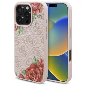   Guess - Hardcase 4G Flower Print MagSafe (GUHMP16LP4ROPEMCP) - iPhone 16 Pro - Pink