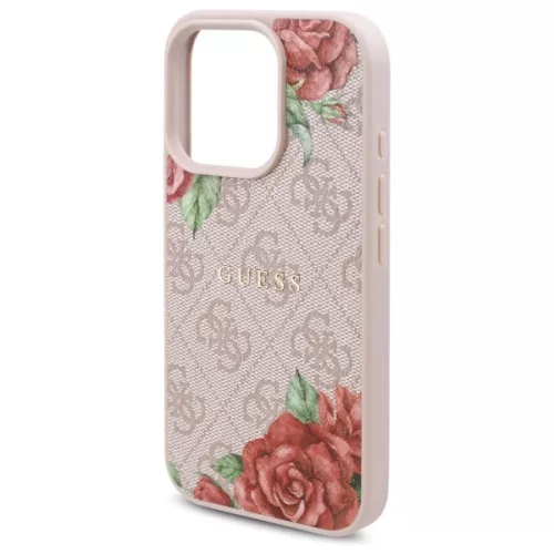 Guess - Hardcase 4G Flower Print MagSafe (GUHMP16LP4ROPEMCP) - iPhone 16 Pro - Pink