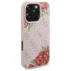 Guess - Keménytok 4G Virágmintás MagSafe (GUHMP16LP4ROPEMCP) - iPhone 16 Pro - Rózsaszín