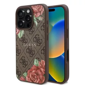   Guess - Hardcase 4G Flower Print MagSafe (GUHMP16XP4ROPEMCW) - iPhone 16 Pro Max - Brown