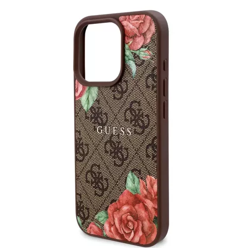 Guess - Hardcase 4G Flower Print MagSafe (GUHMP16XP4ROPEMCW) - iPhone 16 Pro Max - Brown
