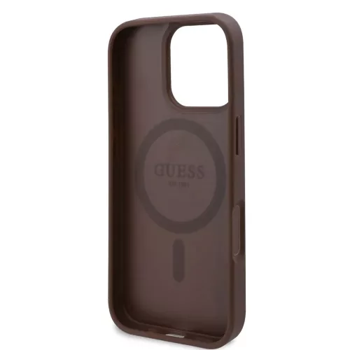 Guess - Hardcase 4G Flower Print MagSafe (GUHMP16XP4ROPEMCW) - iPhone 16 Pro Max - Brown