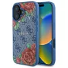 Guess - Keménytok 4G Virágmintás MagSafe (GUHMP16SP4ROPEMCB) - iPhone 16 - Kék