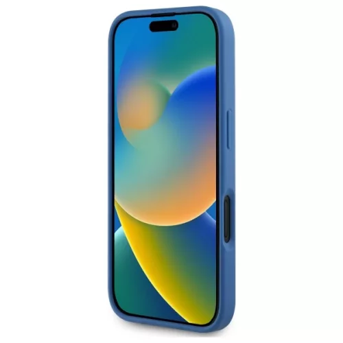 Guess - Keménytok 4G Virágmintás MagSafe (GUHMP16SP4ROPEMCB) - iPhone 16 - Kék