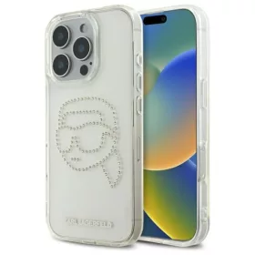   Karl Lagerfeld - IML Rhinestones (KLHCP16XHKHDCELT) - iPhone 16 Pro Max - Transparent Karl Head