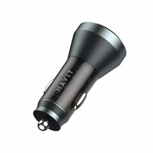 Havit - Car Charger (CC2017) - Type-C, USB, 45W, 3A, Visible Internal Structural Design - Black / Blue