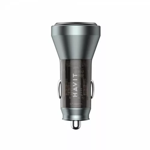 Havit - Car Charger (CC2017) - Type-C, USB, 45W, 3A, Visible Internal Structural Design - Black / Blue