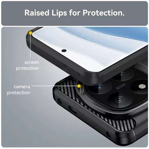 Techsuit - Carbon szilikon tok - Xiaomi Redmi Note 14 Pro 4G - Fekete