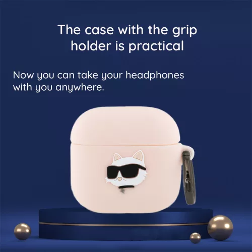 Karl Lagerfeld - Silicone Choupette Head 3D (KLA4RUNCHK) - Apple AirPods 4 - Black