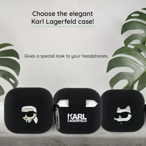 Karl Lagerfeld - Silicone Choupette Head 3D (KLA4RUNCHK) - Apple AirPods 4 - Black
