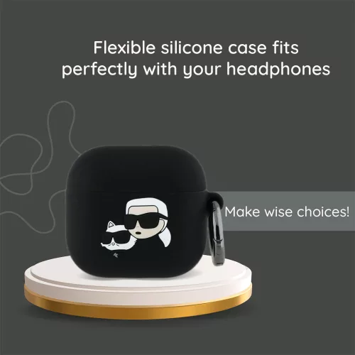 Karl Lagerfeld - Silicone Choupette Head 3D (KLA4RUNCHK) - Apple AirPods 4 - Black