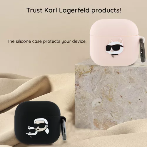 Karl Lagerfeld - Silicone Choupette Head 3D (KLA4RUNCHK) - Apple AirPods 4 - Black
