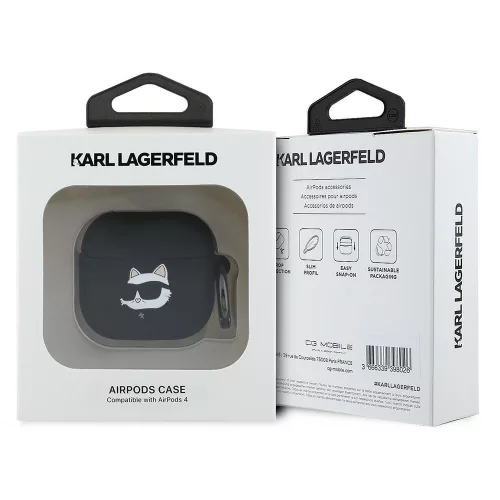 Karl Lagerfeld - Silicone Choupette Head 3D (KLA4RUNCHK) - Apple AirPods 4 - Black