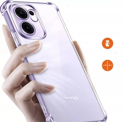 Techsuit - Shockproof Átlátszó Ütésálló Szilikon tok - Oppo Reno13 F 4G / Reno13 F 5G / Reno13 FS 5G - Átlátszó
