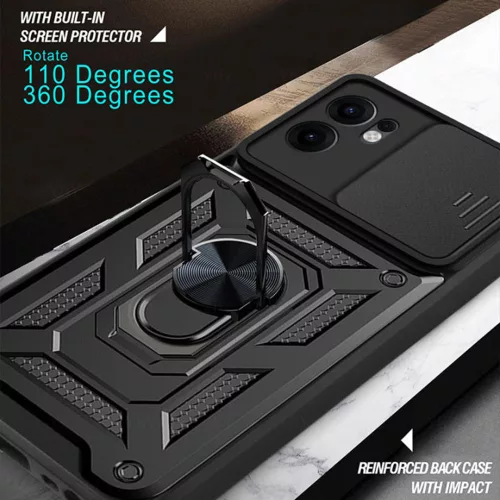 Techsuit - CamShield ütésálló tok - Oppo Reno13 F 4G / Reno13 F 5G / Reno13 FS 5G - Fekete