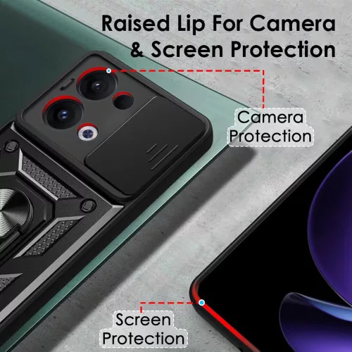 Techsuit - CamShield ütésálló tok - Oppo Reno13 - Fekete