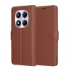 Techsuit - Leather Folio kinyitható tok - Xiaomi Redmi Note 14 Pro 4G - Barna