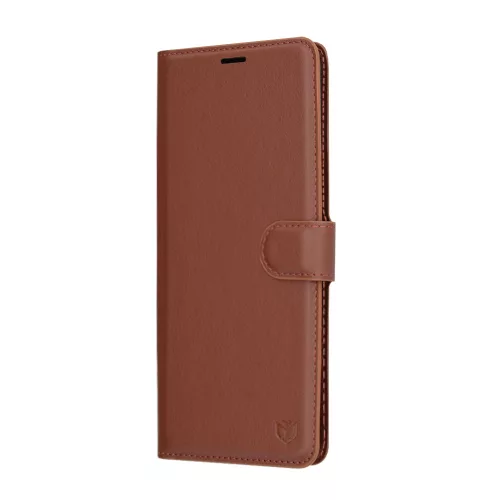 Techsuit - Leather Folio kinyitható tok - Xiaomi Redmi Note 14 Pro 4G - Barna