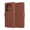 Techsuit - Leather Folio kinyitható tok - Xiaomi Redmi Note 14 Pro 4G - Barna